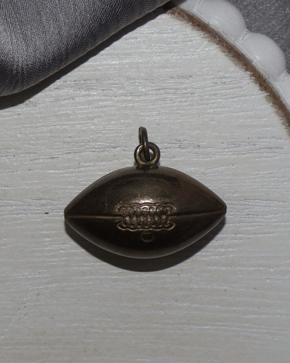Vintage Sterling Silver Football Charm 4.4G / 0.9in